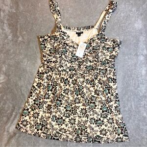 NWT Torrid Teal Babydoll Cami Tank Floral (0) 12 L Plus Size Lightweight Fairy